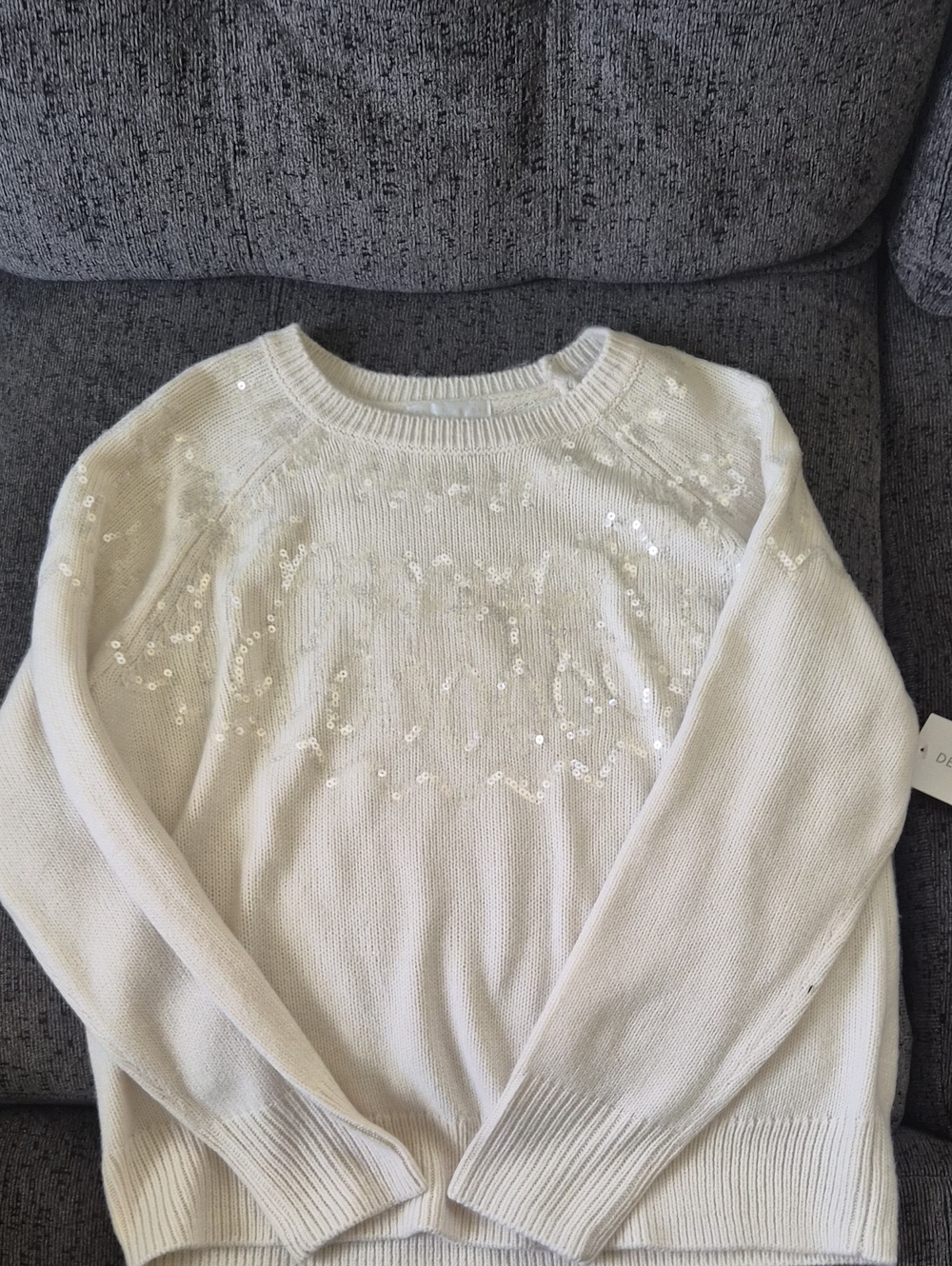 Ivory Sequin Crewneck Sweater - Women
